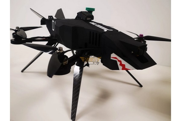 Dron de ataque profesional Delta para airsoft + baterías + arma + cargadores + mando + cámara go pro
