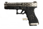 pistola armorer works  HX0110 Hex cut negro/plata