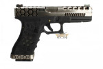 pistola armorer works  HX0110 Hex cut negro/plata