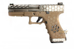Pistola AW Custom GBB  HX0110 Hex cut  Bronceado/plateado