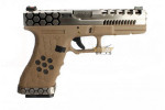 AW Custom GBB HX0110 Pistolet à coupe hexagonale Tan/Argent