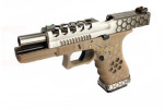 AW Custom GBB HX0110 Pistolet à coupe hexagonale Tan/Argent