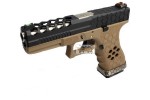 Pistola Armorer Works G17 Hex-Cut negra tan